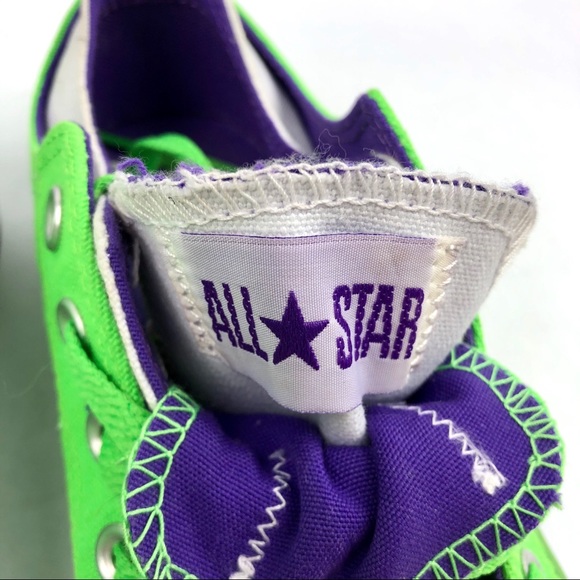 CONVERSE Neon Green Double Tongue Unisex Sneakers - Picture 8 of 12